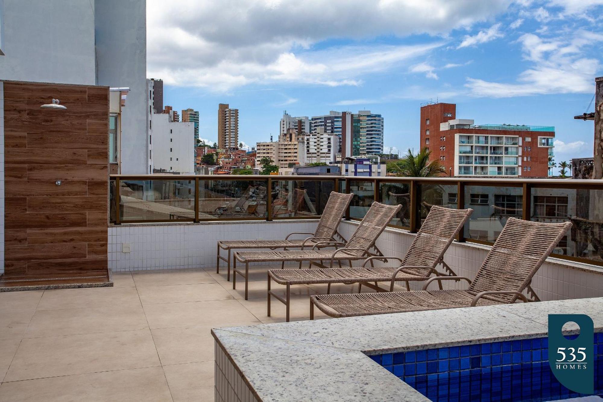 Apartamento Novo Decorado E Equipado Na Barra Com Vista Mar Salvador de Bahía Exterior foto